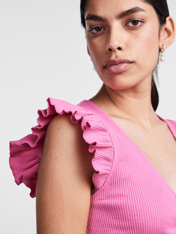 Pieces Rosa Damen-Crop-Top T-Shirt Pieces Tegan