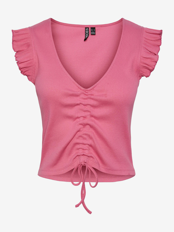 Pieces Rosa Damen-Crop-Top T-Shirt Pieces Tegan