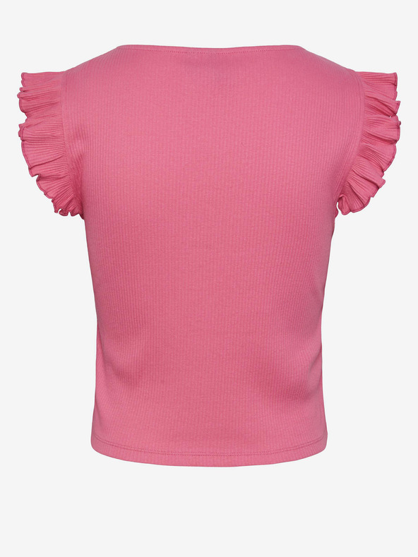 Pieces Rosa Damen-Crop-Top T-Shirt Pieces Tegan