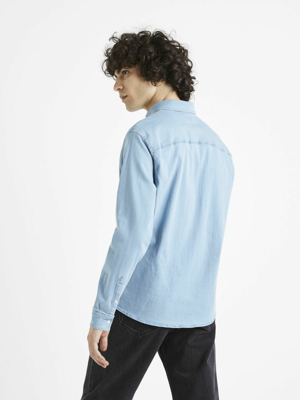 Celio Hellblaues Herren Denim-Shirt Celio Cadeni