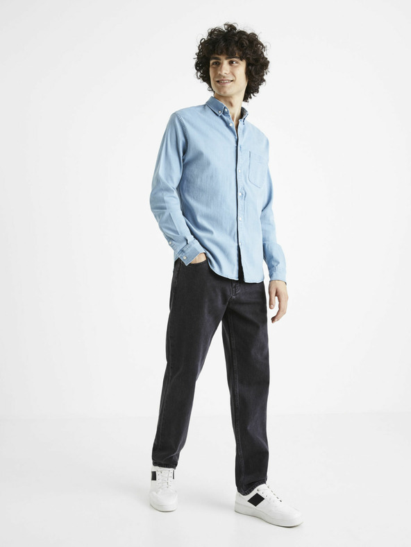 Celio Hellblaues Herren Denim-Shirt Celio Cadeni