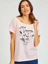 Sam 73 Hellrosa bedrucktes Damen-T-Shirt SAM73 Circinus