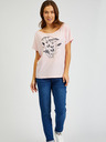 Sam 73 Hellrosa bedrucktes Damen-T-Shirt SAM73 Circinus