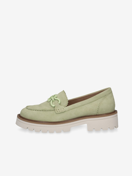 Caprice Hellgrüne Damen Plateau-Sneakers aus Wildleder Caprice
