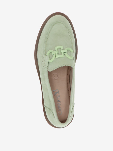 Caprice Hellgrüne Damen Plateau-Sneakers aus Wildleder Caprice