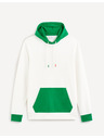 Celio Grün-weißes Herren-Celio-Demultico-Sweatshirt
