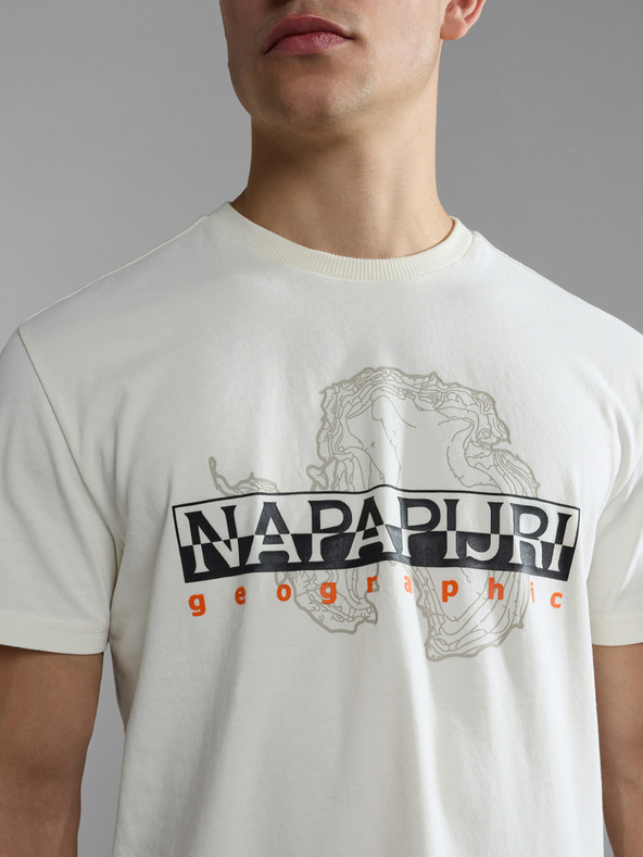 Napapijri Cremefarbenes NAPAPIJRI Iceberg T-Shirt für Herren