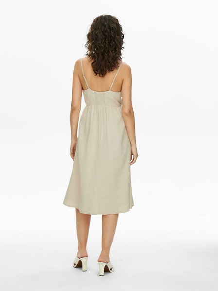 Jacqueline de Yong Beigefarbenes Damenkleid aus Leinen JDY Say