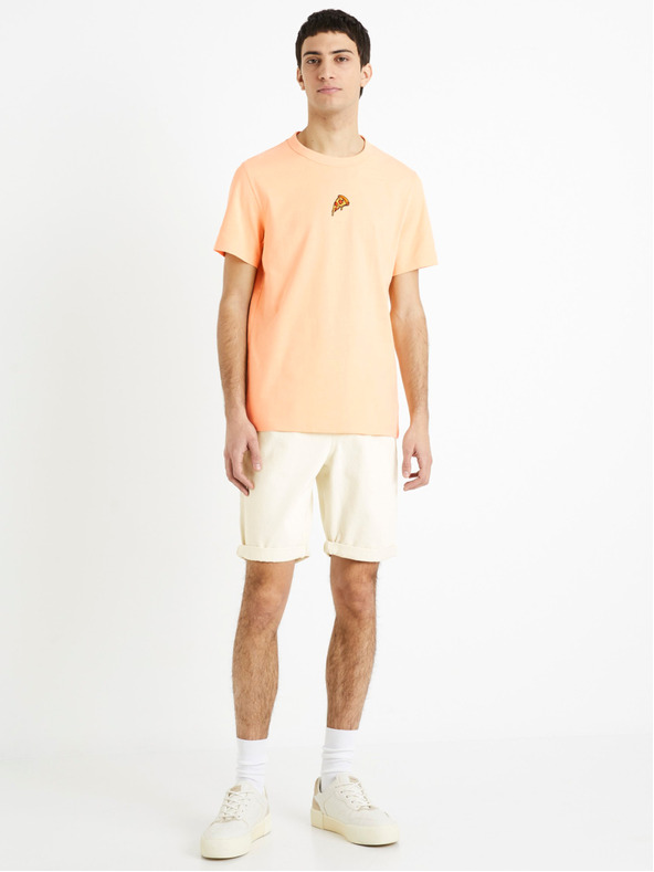 Celio Cremefarbene Jeansshorts für Männer Celio Dojogdenbm