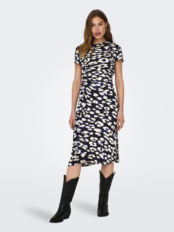 Jacqueline de Yong Cremefarbenes und schwarzes gemustertes Damenkleid JDY Urba