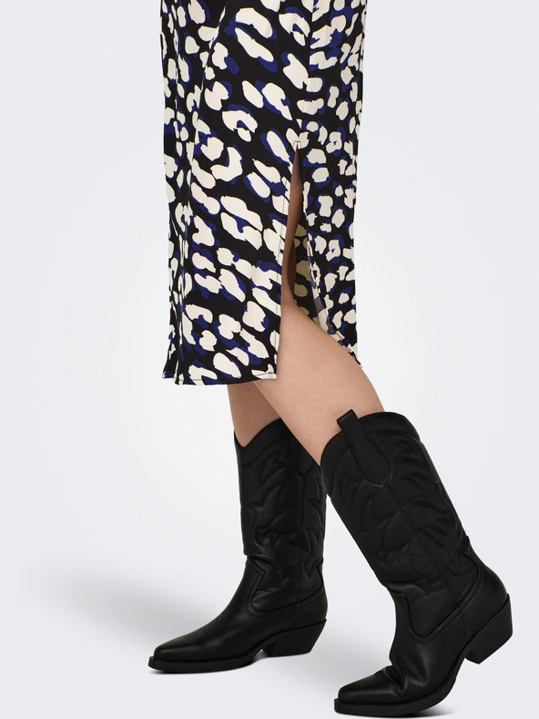 Jacqueline de Yong Cremefarbenes und schwarzes gemustertes Damenkleid JDY Urba