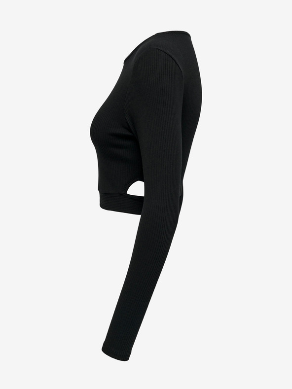 ONLY Schwarzes Damen-T-Shirt mit Schlitzen ONLY Nikita