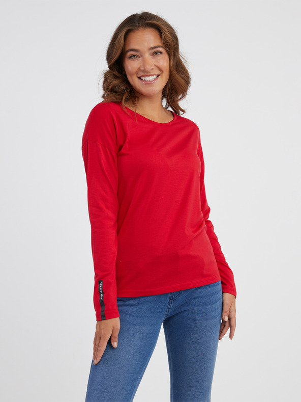 Sam 73 Rotes Langarm-T-Shirt für Frauen SAM 73 Patty