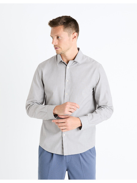 Celio Hellgraues Herrenhemd Celio Fafile