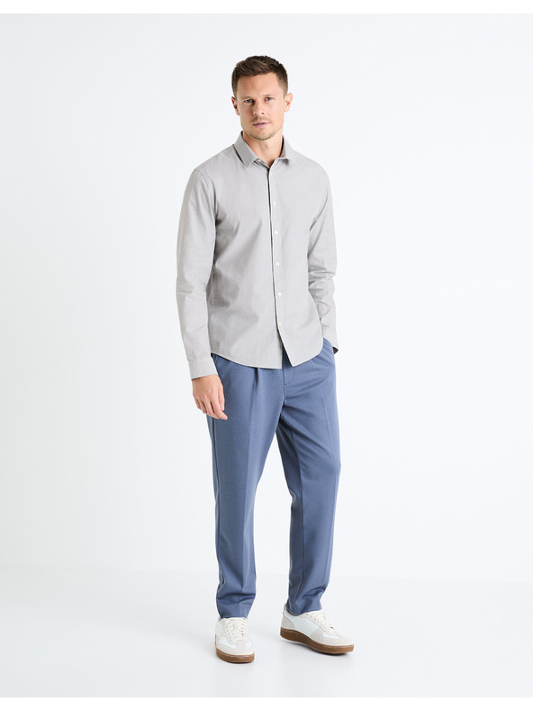 Celio Hellgraues Herrenhemd Celio Fafile