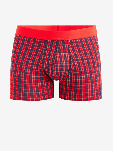 Celio Rot karierte Herren-Boxershorts Celio Fibocar