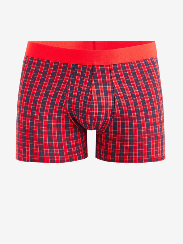 Celio Rot karierte Herren-Boxershorts Celio Fibocar