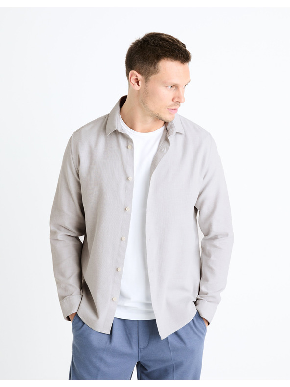 Celio Hellgraues Herrenhemd Celio Fabeille2