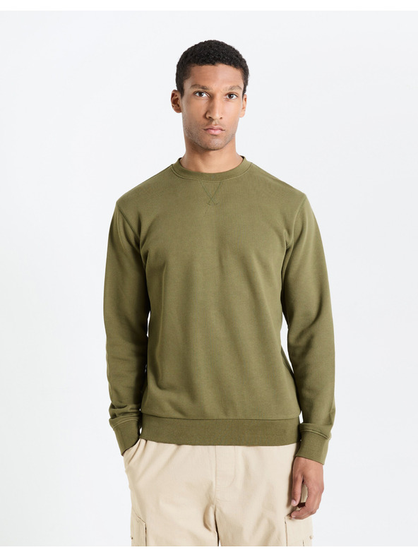 Celio Khakifarbenes Herren-Sweatshirt Celio Feseven