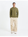 Celio Khakifarbenes Herren-Sweatshirt Celio Feseven