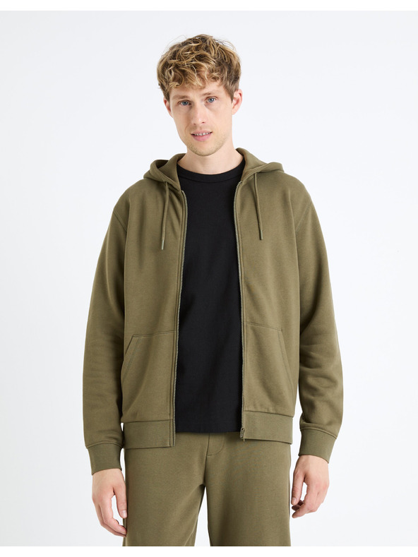 Celio Khaki Herren-Kapuzenpullover Celio Fethree