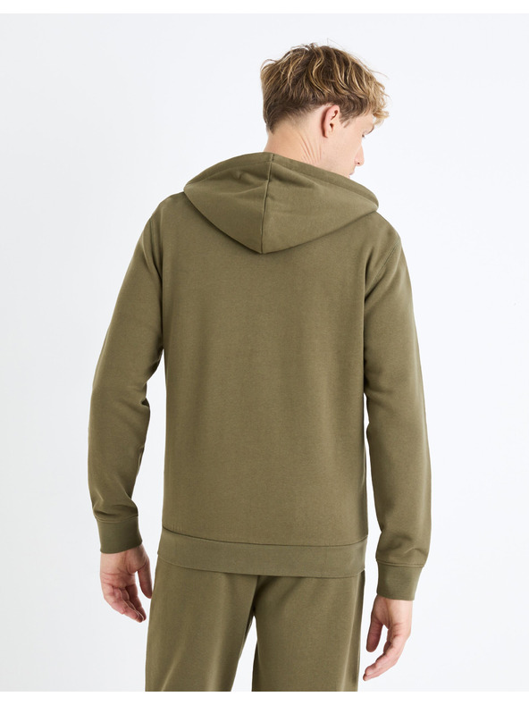Celio Khaki Herren-Kapuzenpullover Celio Fethree