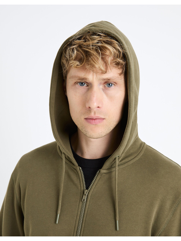 Celio Khaki Herren-Kapuzenpullover Celio Fethree