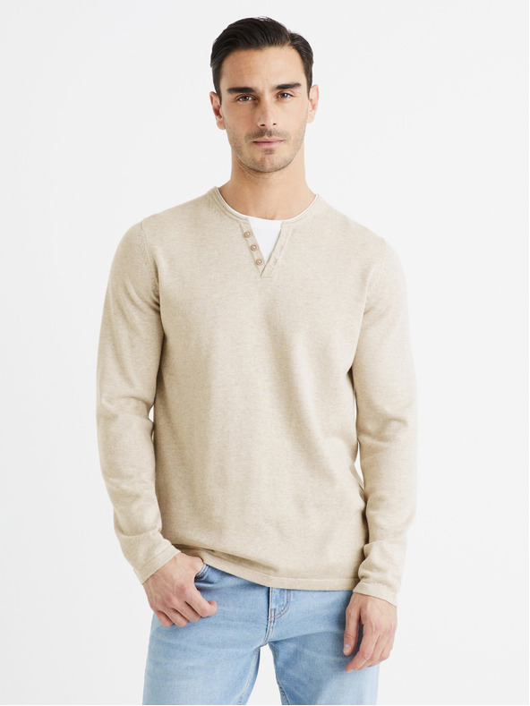 Celio Beige Herrenpullover Celio Felano