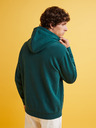 Celio Dunkelgrüner Herren-Kapuzenpullover Celio Fecago