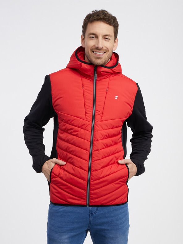 Sam 73 Schwarze und rote leichte Herren-Steppjacke SAM 73 Travis