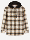 Celio Braunes Herren-Karohemd mit Kapuze Celio Fapuche