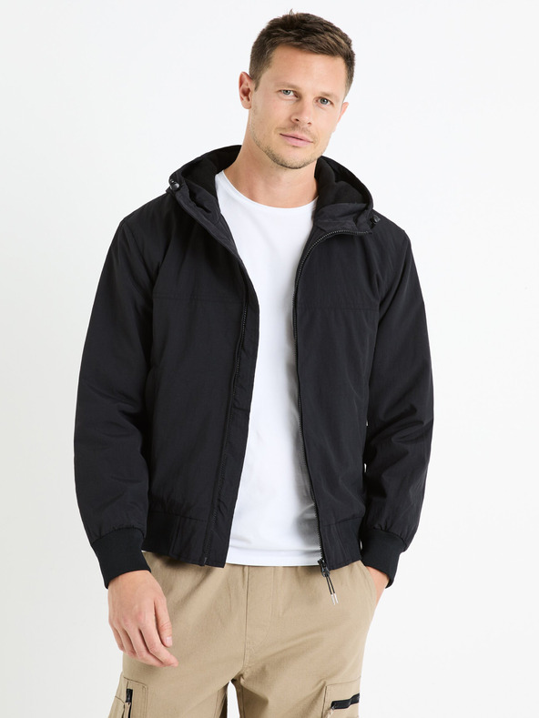 Celio Schwarze Herrenjacke Celio Fuhoodie2