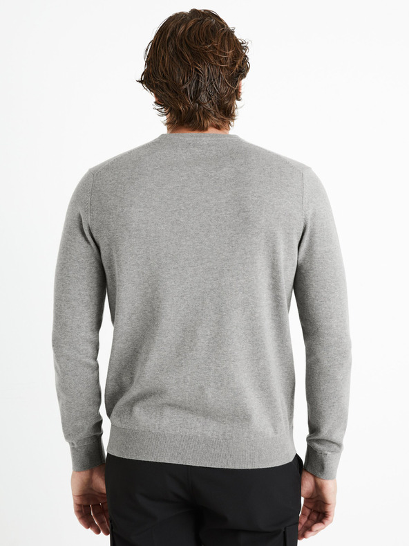 Celio Hellgrauer Herren-Basic-Pullover Celio Decotonv