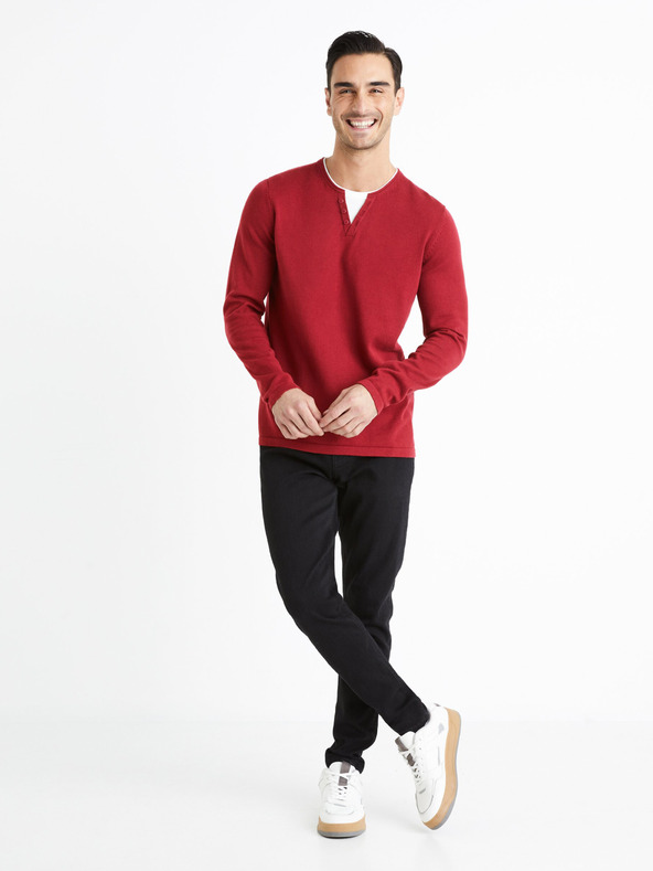 Celio Roter Herrenpullover Celio Felano