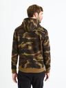 Celio Grüner und brauner Herren-Armee-Kapuzenpullover Celio Felastmin
