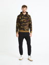Celio Grüner und brauner Herren-Armee-Kapuzenpullover Celio Felastmin