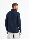 Celio Dunkelblauer Herren-Basic-Rollkragenpullover Celio Febasico