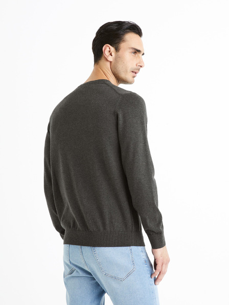 Celio Dunkelgrauer Herren-Basic-Pullover Celio Decotonv