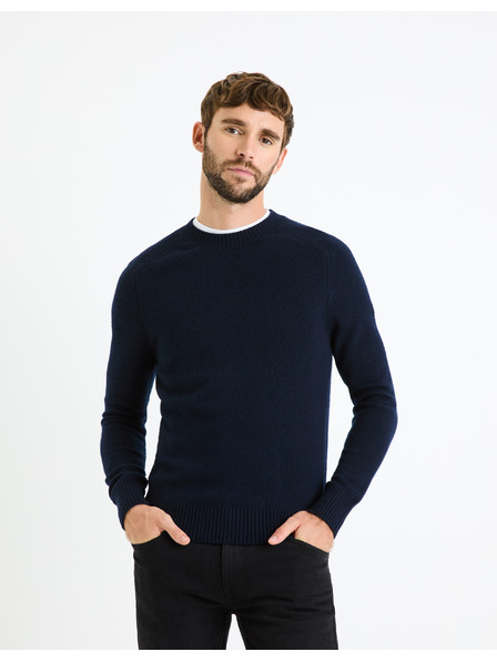 Celio Dunkelblauer Herren-Basic-Pullover Celio Cevlna