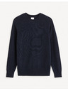 Celio Dunkelblauer Herren-Basic-Pullover Celio Cevlna