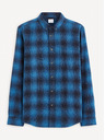 Celio Blau kariertes Herrenhemd Celio Fabuche
