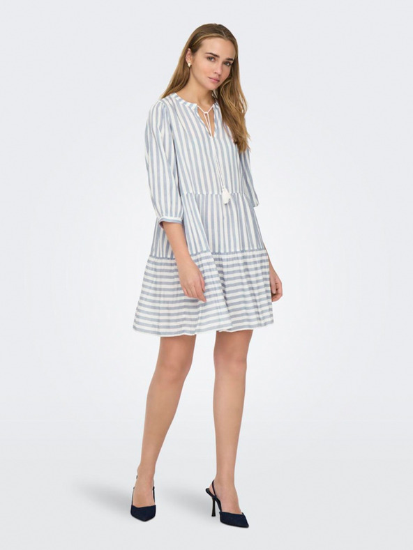 ONLY Blau-weiß gestreiftes Damenkleid ONLY Kaya