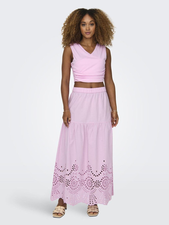 ONLY Hellrosa Damen-Maxirock ONLY Roxanne