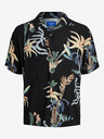 Jack & Jones Schwarzes gemustertes Herren-Kurzarmhemd Jack & Jones Luke