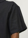 Jack & Jones Schwarzes Herren-Kurzarm-Leinenhemd Jack & Jones Faro