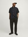Jack & Jones Schwarzes Herren-Kurzarm-Leinenhemd Jack & Jones Faro