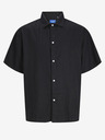 Jack & Jones Schwarzes Herren-Kurzarm-Leinenhemd Jack & Jones Faro