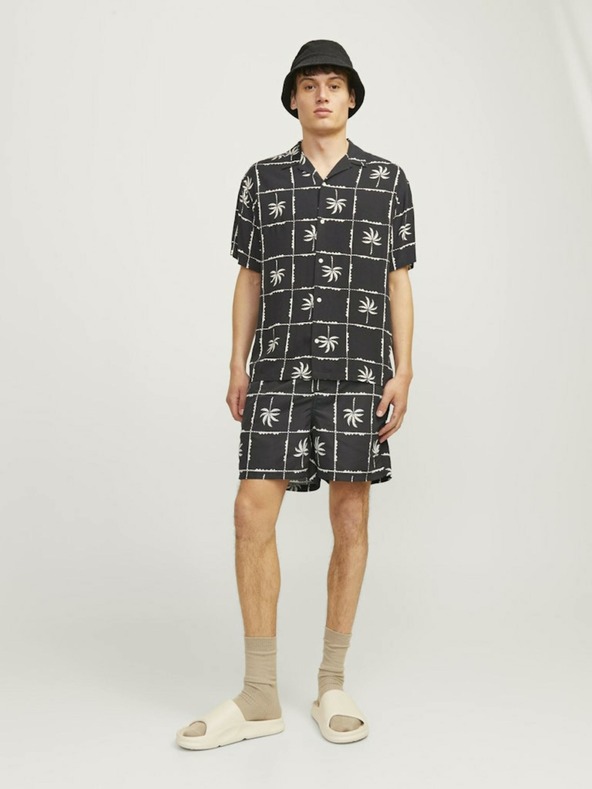 Jack & Jones Schwarz gemusterte Herren-Badebekleidung Jack & Jones Fiji