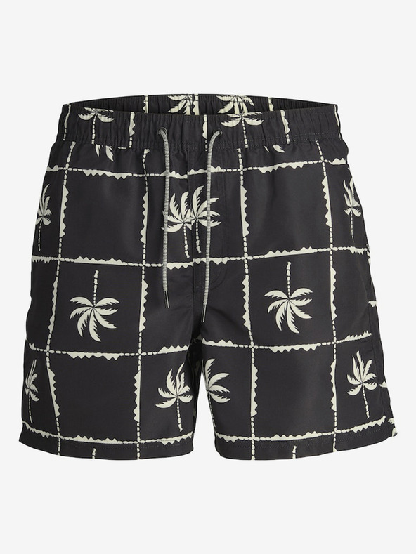 Jack & Jones Schwarz gemusterte Herren-Badebekleidung Jack & Jones Fiji
