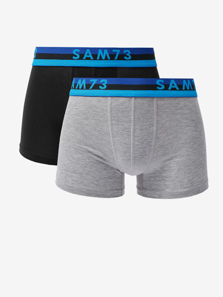 Sam 73 Zweier-Set Herren-Boxershorts in Grau und Schwarz SAM 73 Hiddenit